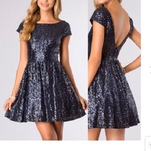B Darlin Sapphire blue sequin party dress